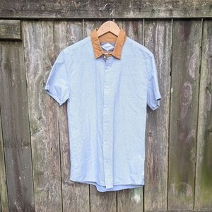 Geometric patterned button down shirt